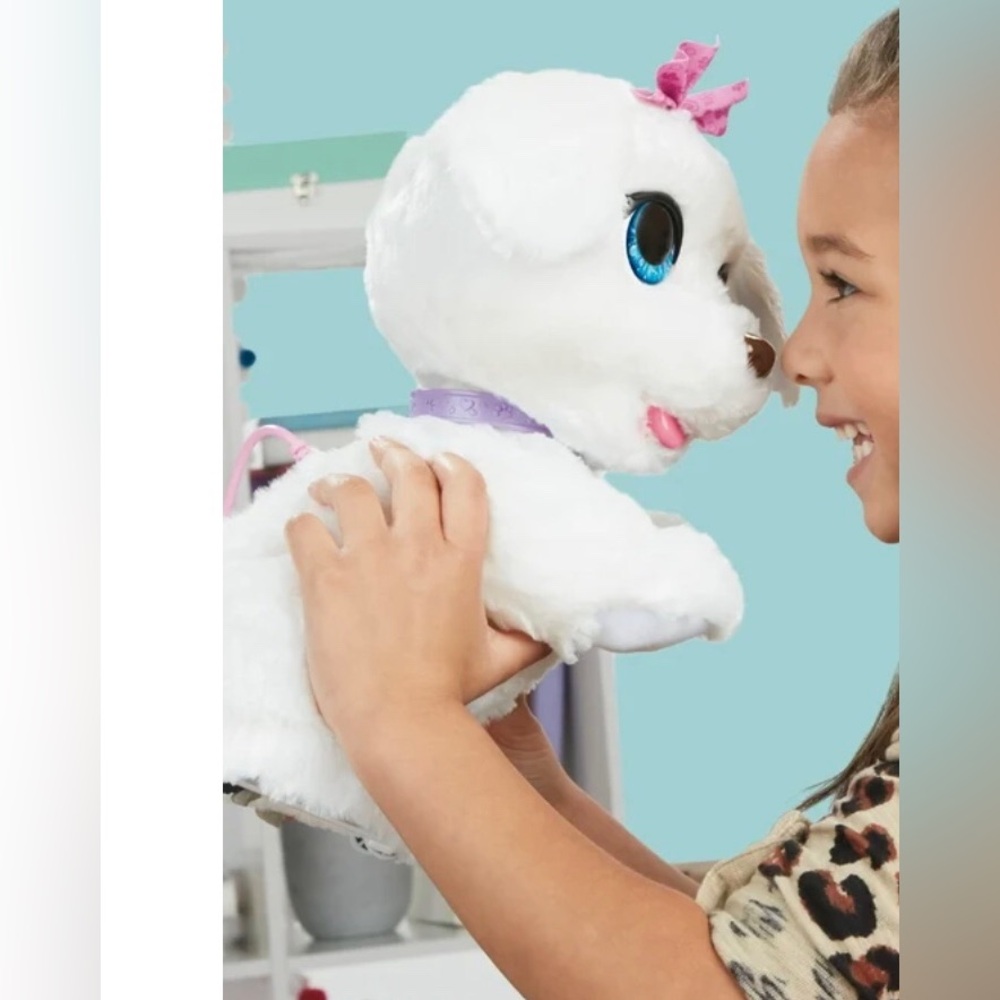 Interactive White Plush Pet Toy